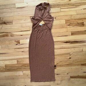 Elegant Brown Sleeveless Dress ladies size S